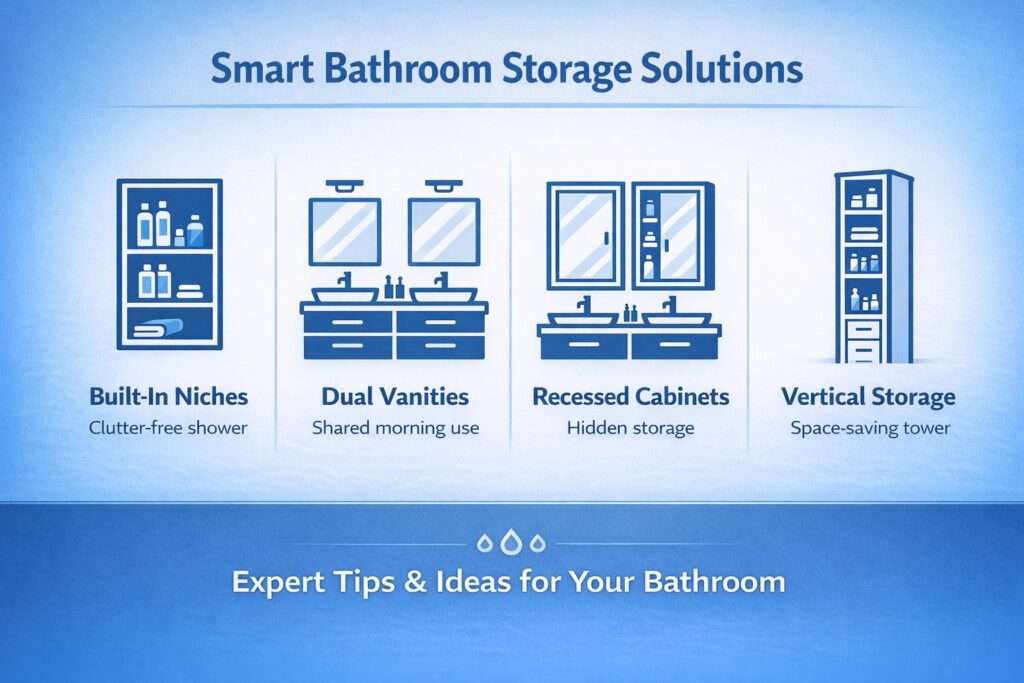 2. Maximize Storage with Built-in Niches and Dual Vanities