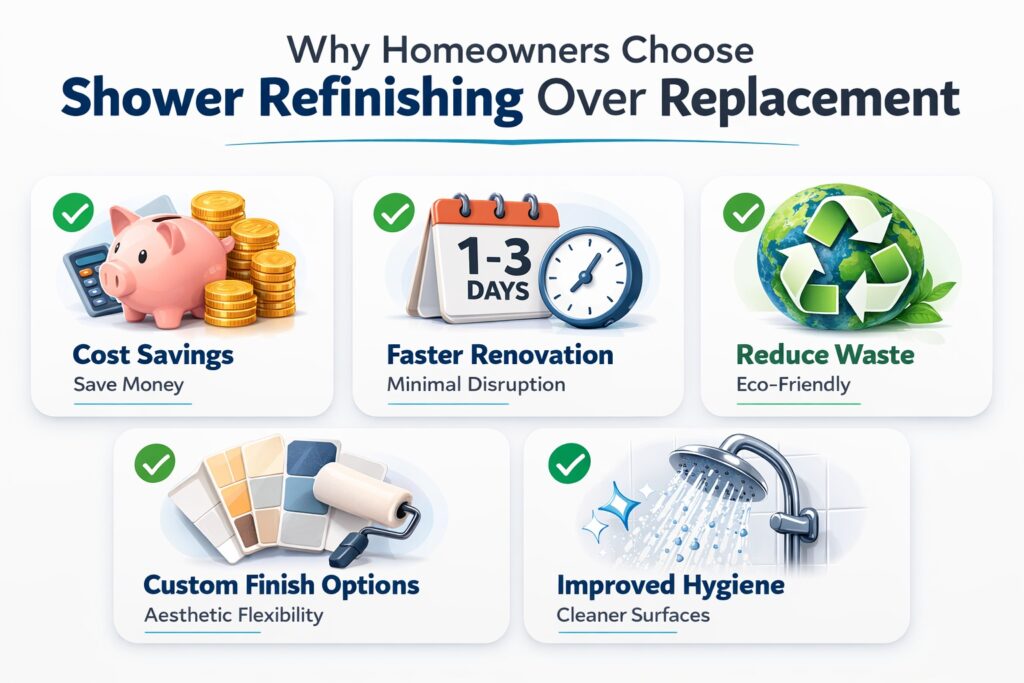 Why Homeowners Choose Shower Refinishing Over Replacement