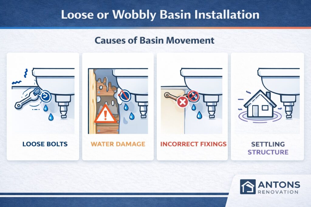 Loose or Wobbly Basin Installation