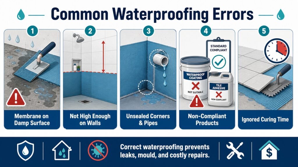 1. Skipping Proper Waterproofing in Bathroom Shower Repair