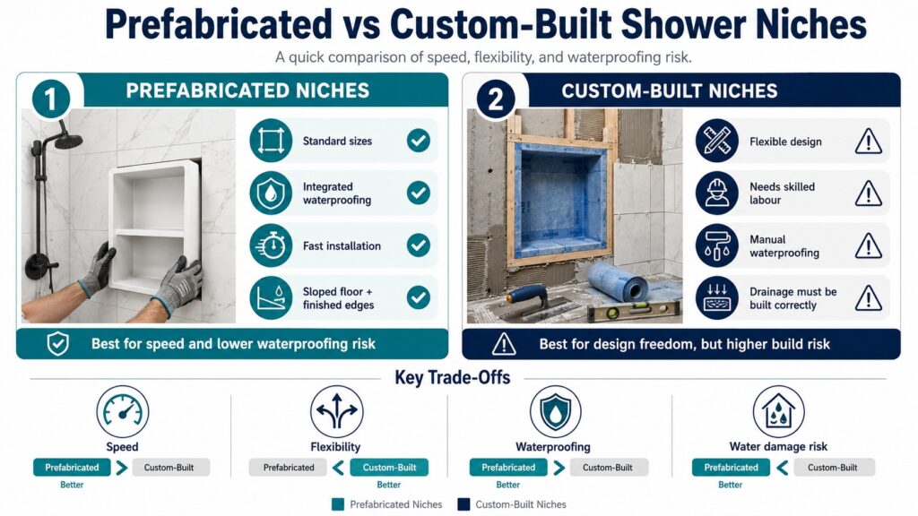 3. Strategic Shower Niche Placement and Construction