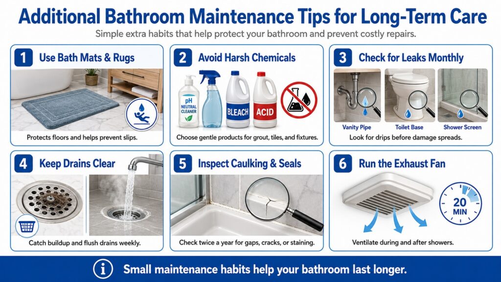 Additional Bathroom Maintenance Tips for Long-Term Care
