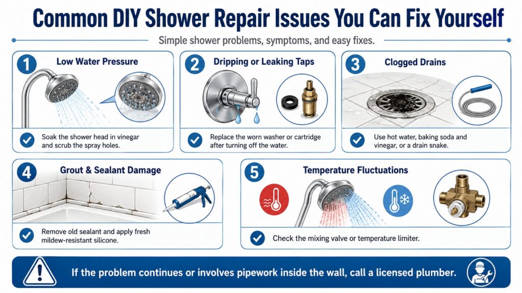 Common DIY Shower Repair Issues You Can Fix Yourself