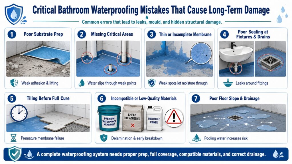 Critical Bathroom Waterproofing Mistakes That Cause Long-Term Damage