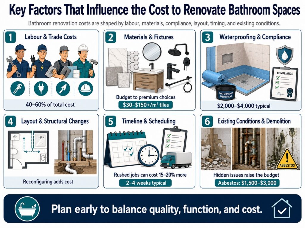 Key Factors That Influence the Cost to Renovate Bathroom Spaces
