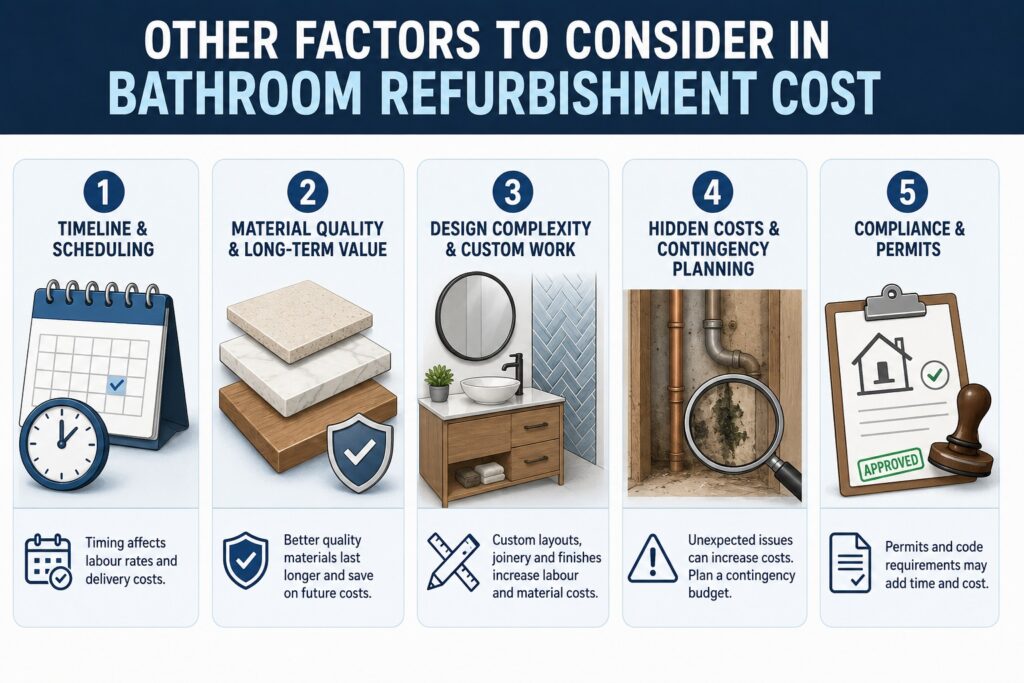 Other Factors to Consider in Bathroom Refurbishment Cost