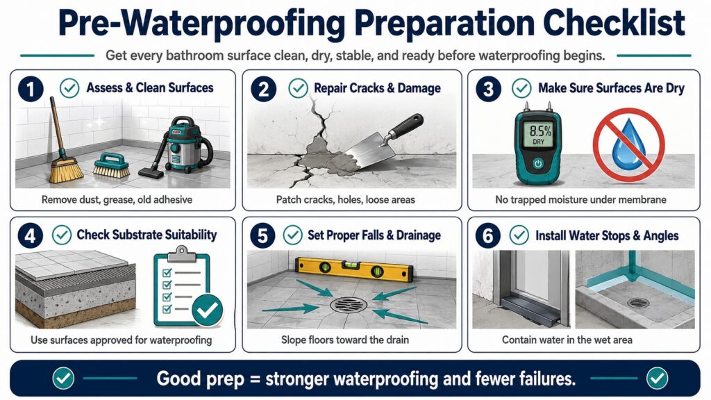 Pre-Waterproofing Preparation Checklist