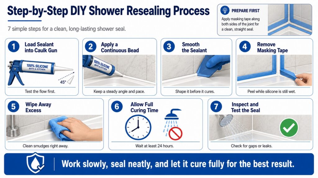 Step-by-Step DIY Shower Resealing Process