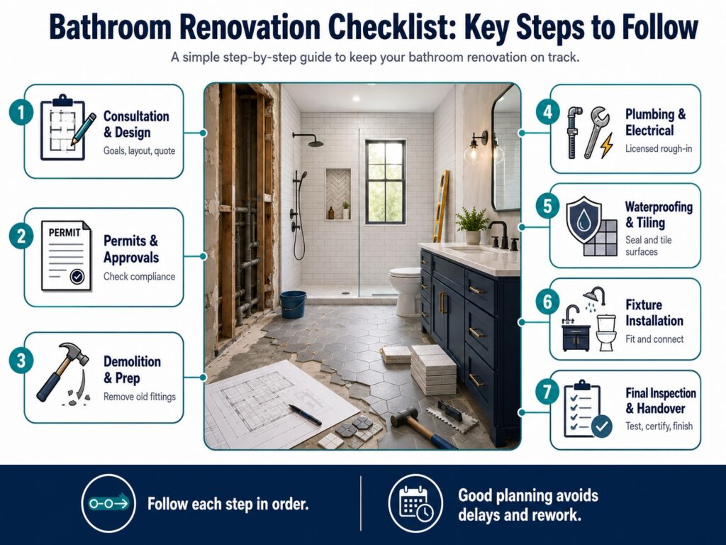 Bathroom Renovation Checklist: Key Steps to Follow