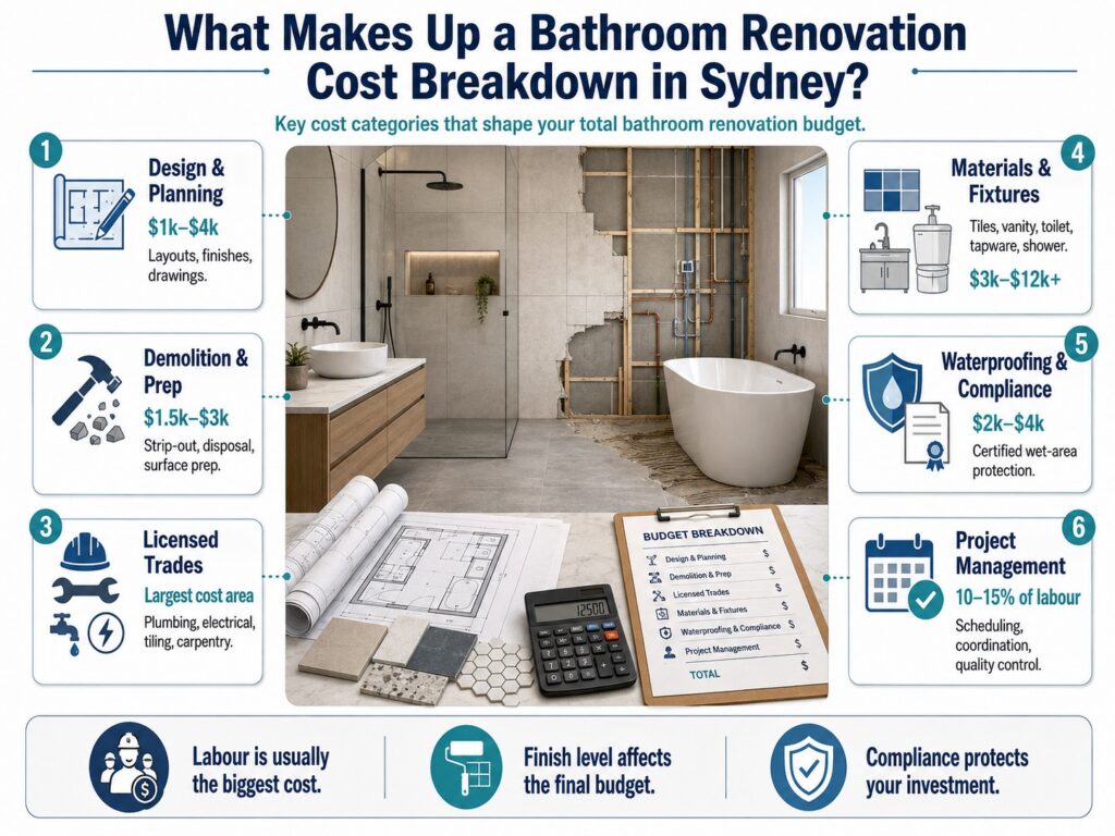 What Makes Up a Bathroom Renovation Cost Breakdown in Sydney?