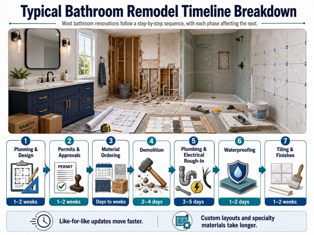 Typical Bathroom Remodel Timeline Breakdown