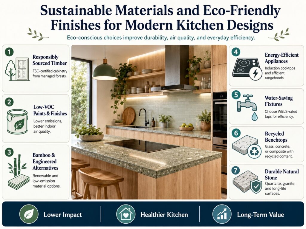 Sustainable Materials and Eco-Friendly Finishes for Modern Kitchen Designs