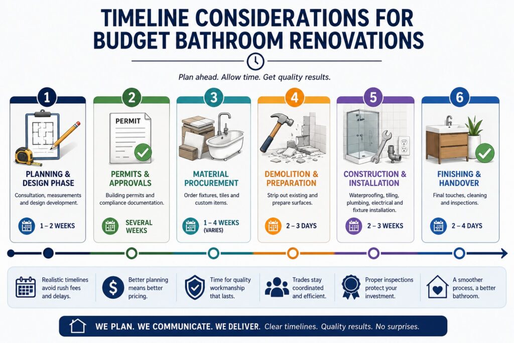 Timeline Considerations for Bathroom Renovations Budget Projects